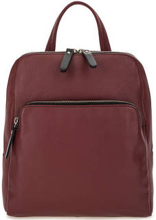 Бордовый кожаный рюкзак на молнии Gianni Conti