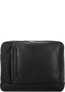 Черная сумка из кожи и текстиля Gianni Conti