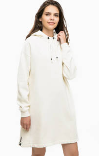 Короткое платье-толстовка молочного цвета Scotch&Soda