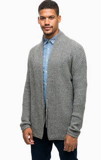 Серый вязаный кардиган из шерсти и кашемира Scotch&Soda