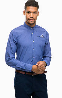 Синяя хлопковая рубашка в клетку Scotch&Soda