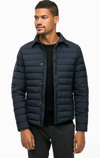 Легкий стеганый пуховик синего цвета Scotch&Soda