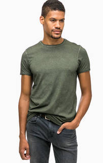 Футболка цвета хаки с короткими рукавами Scotch&Soda
