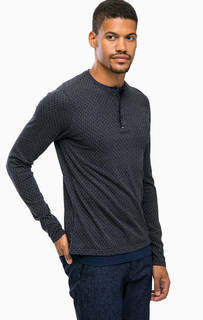 Синяя хлопковая футболка с длинными рукавами Scotch&Soda