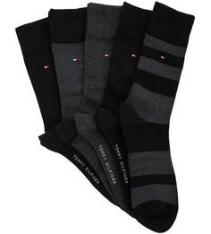 Комплект из пяти пар черных и серых носков Tommy Hilfiger
