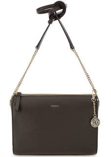 Коричневая маленькая сумка на молнии Dkny