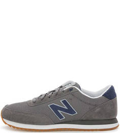 Серые кроссовки из текстиля и замши New Balance