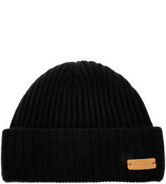 Черная вязаная шапка с отворотом Noryalli
