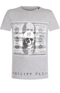 Хлопковая футболка с принтом Philipp Plein