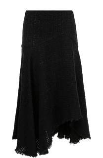 Буклированная юбка-миди асимметричного кроя Alexander McQueen