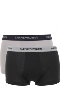 Комплект из двух хлопковых боксеров с эластичной резинкой Emporio Armani