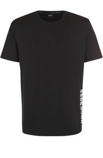 Хлопковая футболка с круглым вырезом BOSS