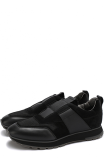 Комбинированные кроссовки без шнуровки Santoni