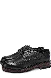 Кожаные дерби с брогированием Santoni