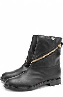 Кожаные байкеры с косой молнией Casadei