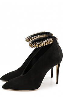 Замшевые туфли Lux 100 с декорированным ремешком на щиколотке Jimmy Choo