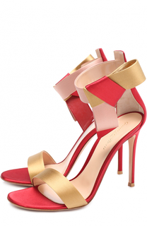 Атласные босоножки Geisha с бантом Gianvito Rossi