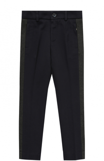 Хлопковые брюки прямого кроя с лампасами Dolce &amp; Gabbana