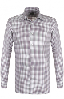 Хлопковая сорочка с воротником кент Ermenegildo Zegna