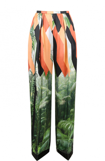 Широкие брюки с защипами и принтом Dries Van Noten