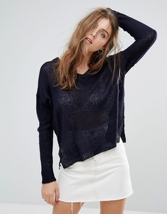 Джемпер бойфренда с V-образным вырезом Brave Soul - Темно-синий