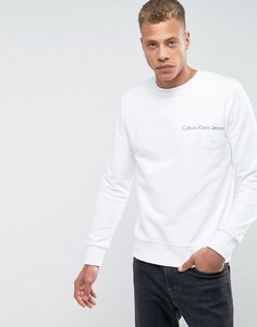 Свитер с вышитым логотипом Calvin Klein - Белый