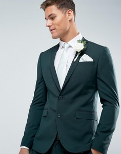 Зеленый приталенный пиджак с принтом на подкладке ASOS Wedding - Зеленый