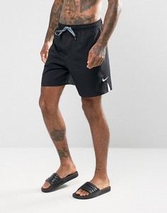 Черные шорты для плавания с логотипом-галочкой Nike NESS7424001 - Черный