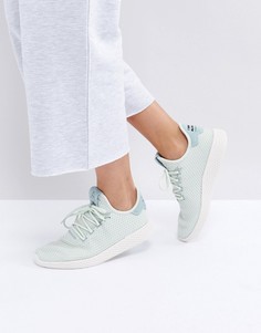 Светло-серые кроссовки adidas Originals X Pharrell Williams Tennis HU - Зеленый