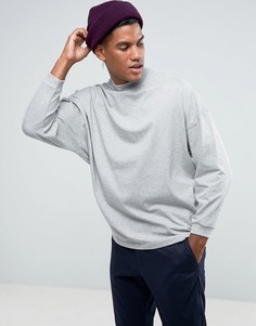 Серая оверсайз-футболка с укороченными рукавами ASOS - Серый