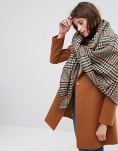 Большой квадратный шарф из твида ASOS - Коричневый