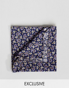 Платок для нагрудного кармана с принтом пейсли Heart &amp; Dagger - Темно-синий