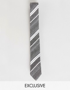 Хлопковый галстук в полоску Noak - Серый
