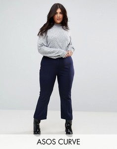 Узкие брюки клеш ASOS CURVE Tailored - Темно-синий