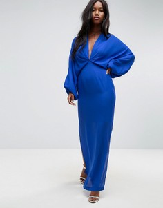 Платье макси с пышными рукавами ASOS - Синий