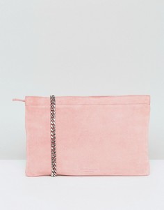 Розовая замшевая сумка с ремешком-цепочкой через плечо Vagabond - Розовый