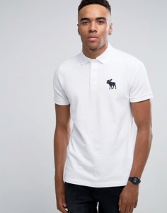 Белое узкое поло из ткани пике Abercrombie &amp; Fitch - Белый