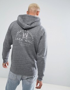 Худи серого цвета с принтом на спине Jack Wills Batsford - Серый