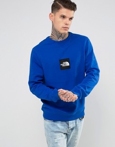 Синий свитшот с круглым вырезом и квадратным логотипом The North Face - Синий