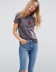 Футболка с принтом и пайетками ASOS - Серый