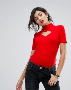 Футболка с высоким воротом Love Moschino Cyberlove - Красный
