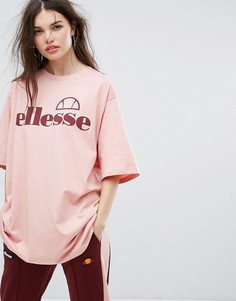 Oversize-футболка с логотипом спереди Ellesse - Розовый
