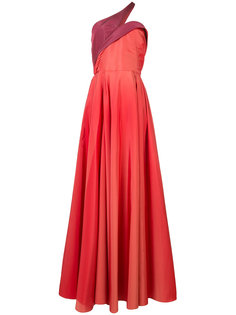 one shoulder flared gown Carolina Herrera