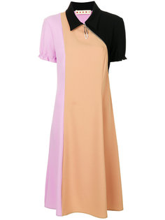 colourblocked dress with collar Marni