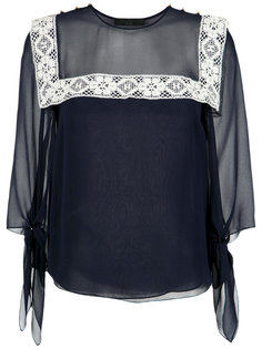 lace insert blouse Nk