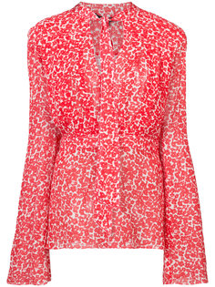 L/S Scarf Neck Blouse W/ Pleats Derek Lam