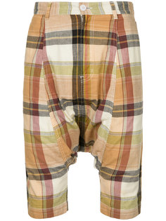 Drop-Crotch Plaid Shorts with Cord Outlined Pockets Comme Des Garçons
