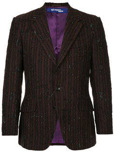 Pinstripe Distressed Blazer Comme Des Garçons