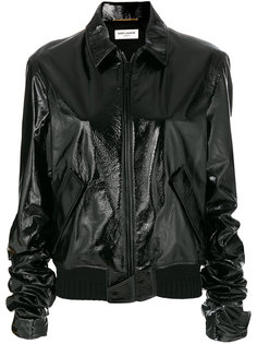 фактурная куртка на молнии  Saint Laurent