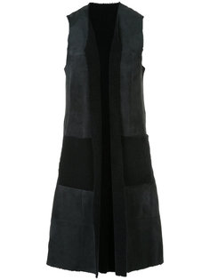 furry trim sleeveless coat  Astraet